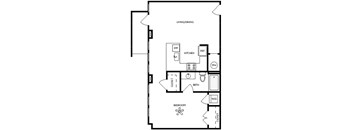 Axis Midtown Apartments in Atlanta, Georgia Studio Floor Plan