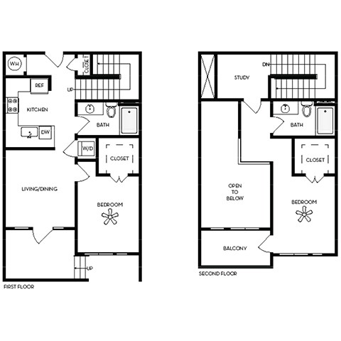Axis Midtown Apartments in Atlanta, Georgia Two Bedroom Floor Plan