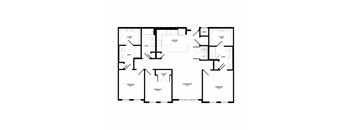 A black and white image of a floor plan for a house.