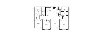 A black and white image of a floor plan for a house.