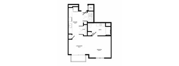 A black and white image of a floor plan for a house.