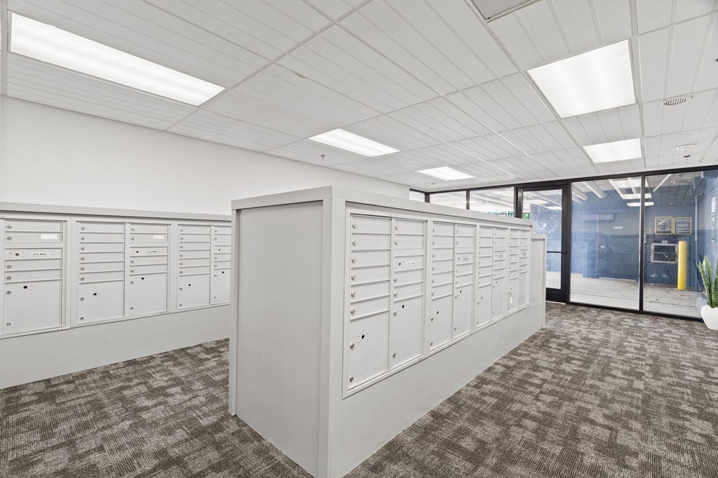 A room with white cabinets and a grey carpet.