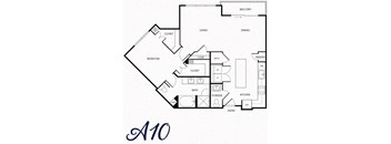 A black and white floor plan of a house with the label A10.