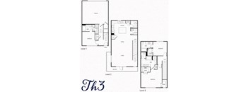 A set of three floor plans for a house with the title