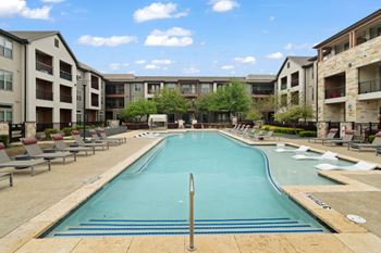 A swimming pool in a residential complex.