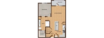 A diagram of a house layout with labeled rooms such as Bedroom, Bath, Kitchen, Living/Dining, Balcony, Pantry, and Utility.