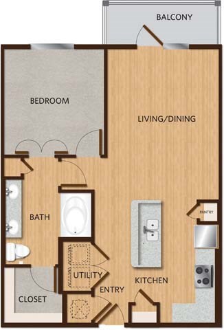 A diagram of a house layout with labeled rooms.
