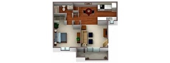 Palm Crest at Station 40 1x1 Renovated Floor Plan
