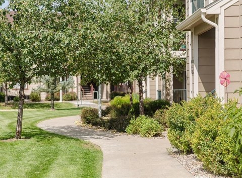 Reflections Apartments Exterior and Sidewalk