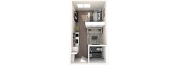 a floor plan of a studio apartment