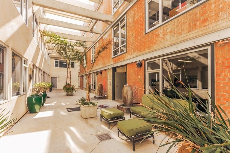 The Studios at NoHo in North Hollywood, California Exterior and Courtyard with Seating and Plants