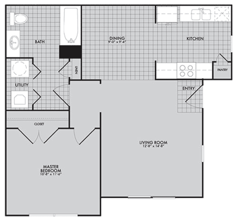Park at Humble Apartments The Bonham Floor Plan
