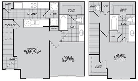 Park at Humble Apartments The Livingston Floor Plan