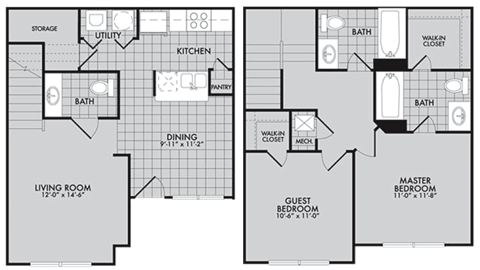 Park at Humble Apartments The Meridian Floor Plan