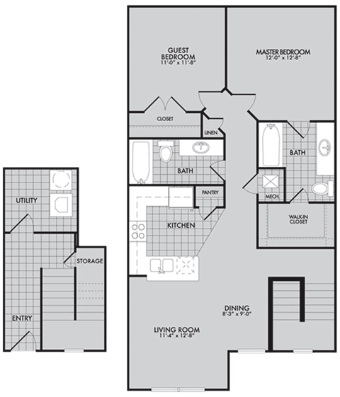 Park at Humble Apartments The Texana Floor Plan