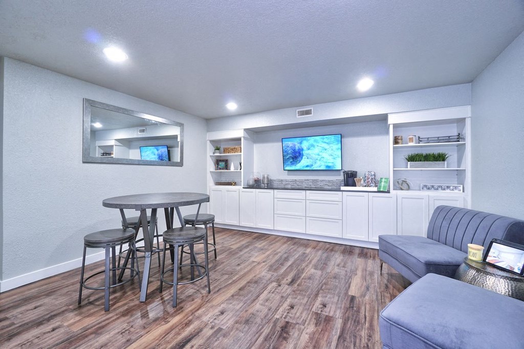 The Groove Apartments Vancouver, Washington Office Additional Seating Area with TV