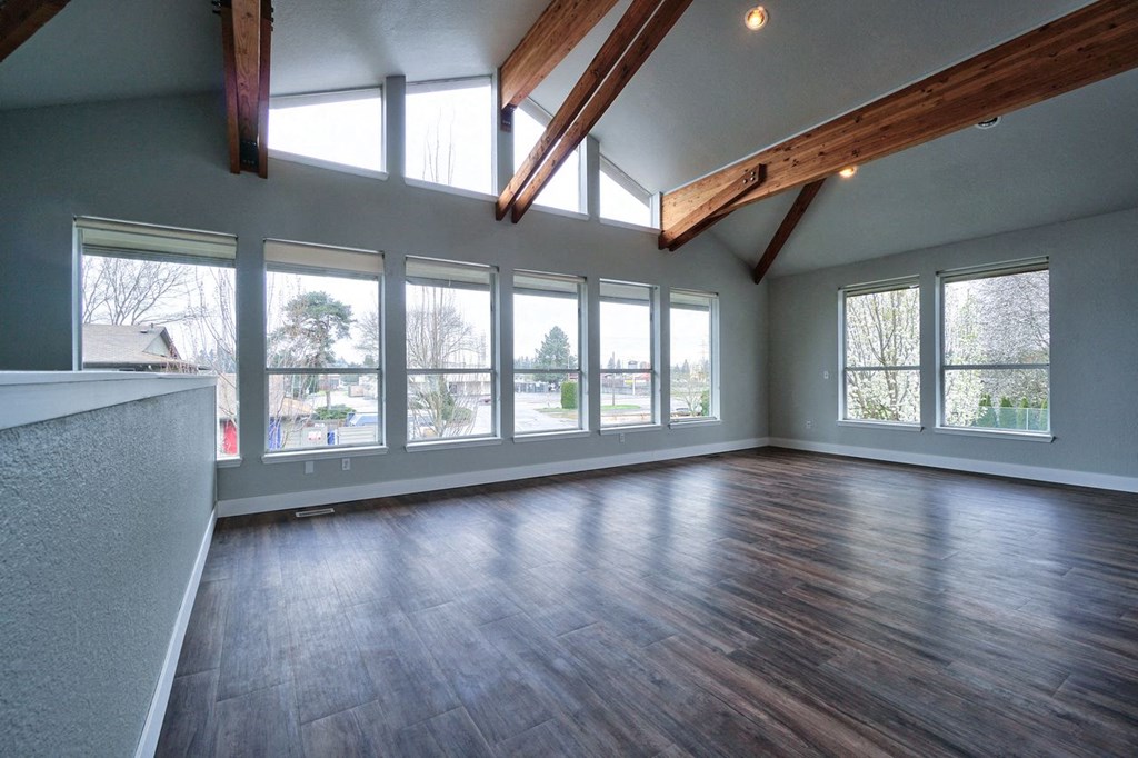 The Groove Apartments Vancouver, Washington Renovated Community Room Facing Windows