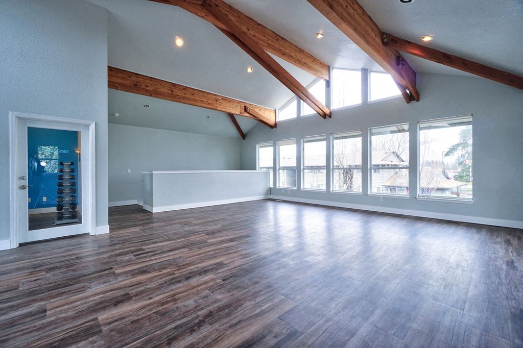 The Groove Apartments Vancouver, Washington Renovated Community Room with Fitness Center Entrance