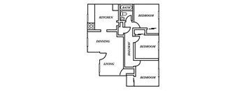 Holladay Hills Apartments 3x1 Floor Plan