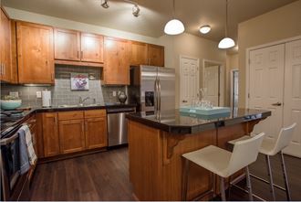 Whisper Sky Apartments Model Kitchen and Island