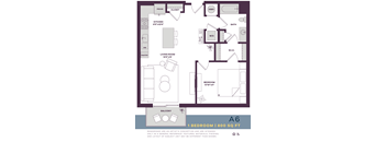 800 SQUARE FOOT ONE BEDROOM FLOOR PLAN