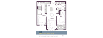 1150 SQUARE FOOT TWO BEDROOM FLOOR PLAN