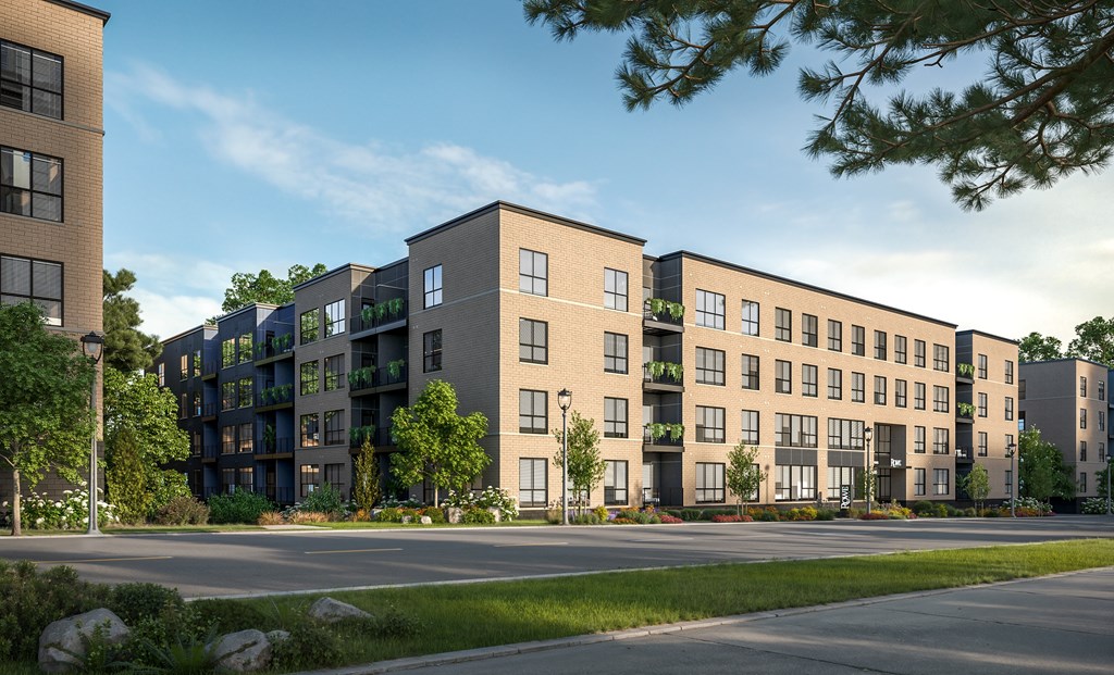 Building Exterior from the Front View.