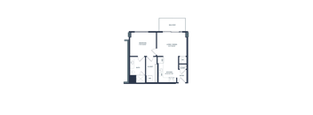 A floor plan of a house with labeled rooms and areas.