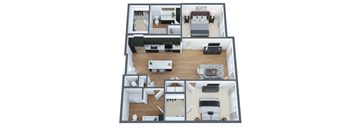 2 bedroom, 2 bathroom