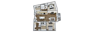 2 bedroom, 2 bathroom