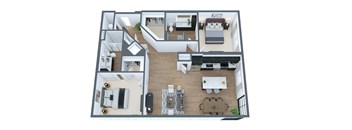 2 bedroom, 2 bathroom