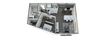 a floor plan of a one bedroom apartment