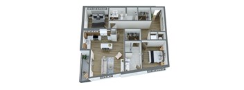 the 1300  3 bedroom floor plan  460 sq ft