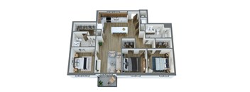 the 1190 floor plan  studio with ensuite baths