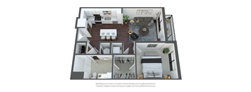 an overhead view of our 1 bedroom apartment at princeton court apartments in dallas, tx