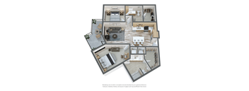 bedroom floor plan an in 3d