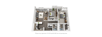 a 2 bedroom apartment