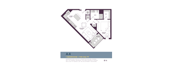 749 685 SQUARE FOOT ONE BEDROOM FLOOR PLAN