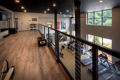 24-hour state-of-the-art fitness center with cardio machines and weights.