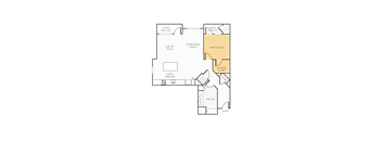 A diagram of a house layout with a patio and balcony.