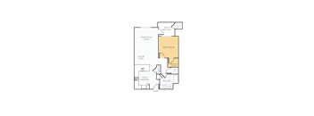 A floor plan of a building with a patio balcony, sweet dreams, and spacious closet.