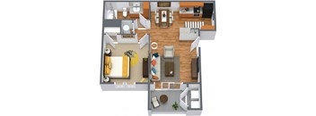 The Vienna floor plan at Citi Lights with 1 bedroom, 1 bathroom, and 600 square feet.
