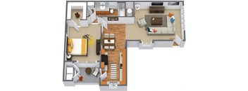 The Paris floor plan at Citi Lights with 1 bedroom, 1 bathroom, and 718 square feet.