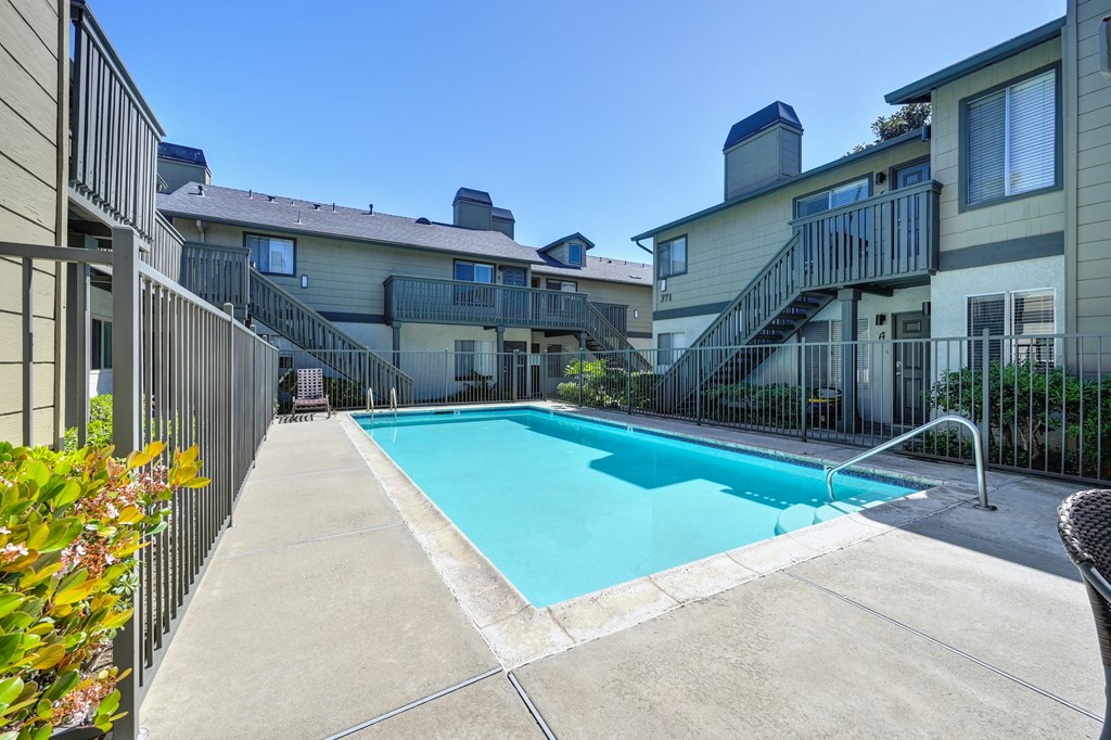 the swimming pool at the preserve apartments