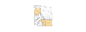 A diagram of a house layout with a patio, balcony, and closet.