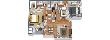 The Milan floor plan at Citi Lights with 2 bedrooms, 2 bathrooms, and 960 square feet.