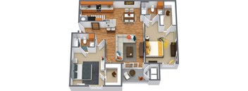 The London floor plan at Citi Lights with 2 bedrooms, 2 bathrooms, and 1000 square feet.