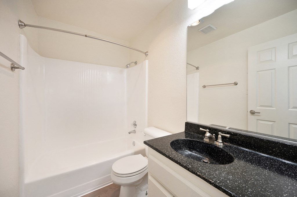 a bathroom with a sink and a toilet and a shower