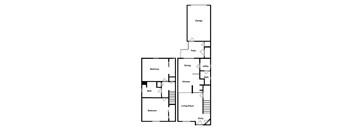 A floor plan of a 2 Bedroom 1 bathroom with 1172 square feet