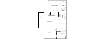 A diagram shows the layout of an apartment with labeled rooms such as "Primary Bedroom," "Bath," "Pantry," and "Living Room."